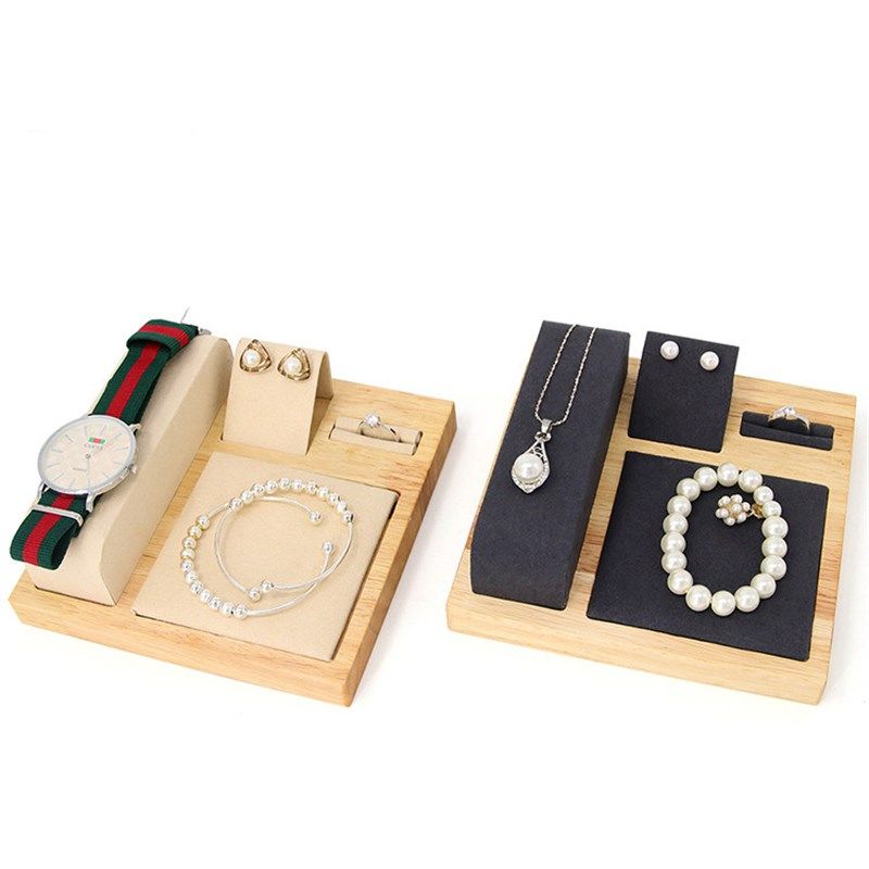创意实木手表展示托盘戒指珠宝首饰收纳道具耳环项链饰品展示架