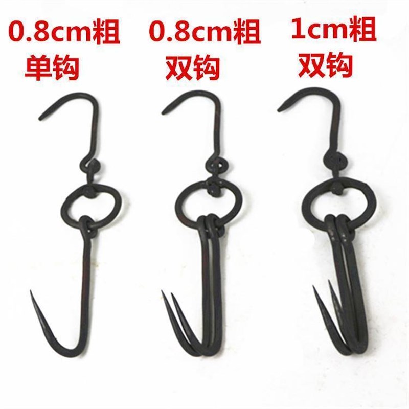 加粗弹簧钢锻打牛肉钩挂肉钩菜场超G市白条猪肉钩屠宰场肉钩子