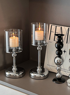 蜡烛烛台轻奢高档家m居电视柜酒柜装饰玄关客厅摆件现代办公室高