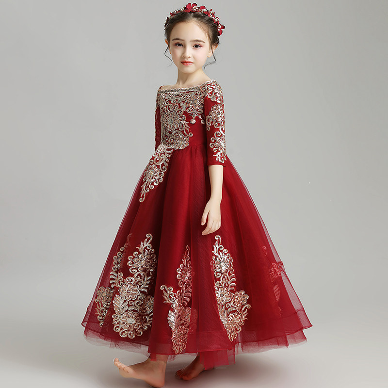 女童礼服公主裙走秀主持人晚礼服儿童钢琴演出服花童婚纱洋气秋冬,童装/婴儿装/亲子装,儿童礼服,淘宝优惠券,粉丝福利购,淘宝优惠卷