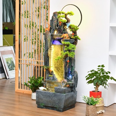 和易坤家饰假山喷泉客厅落地公司餐厅阳台会所茶室可养鱼流水摆件