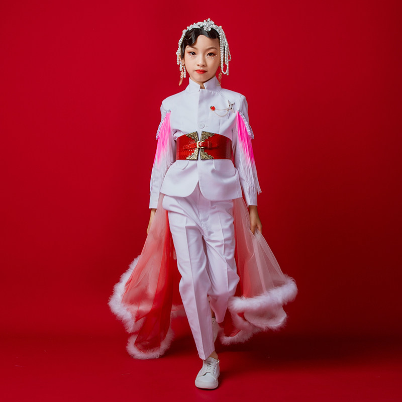 皖君T台模特走秀夸张演出服中式女童气质潮服国潮风团队春晚西装,童装/婴儿装/亲子装,儿童礼服,淘宝优惠券,粉丝福利购,淘宝优惠卷