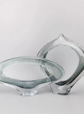 现代轻奢墨绿色琉璃艺术摆件客厅电视柜样板间办公室家居软装饰品