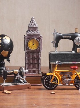 美式复古创意缝纫机模型摆件 服装店餐厅咖啡馆橱窗道具装饰品