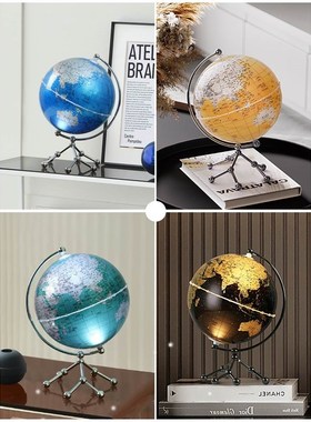 创意发光地球仪轻奢摆件客厅小夜灯书房办公室酒柜装饰品学生礼物