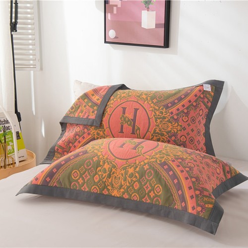 新款全棉加大5585加厚单人六层纱布枕巾一对装成人情侣枕头巾