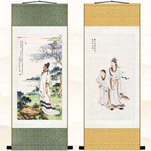 李白诗意图 太白行吟图 故人西辞黄鹤楼人物画像卷轴挂画装饰字画