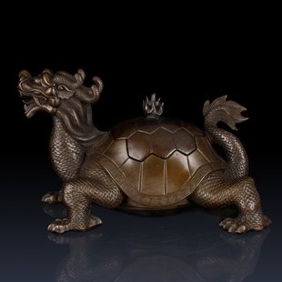 纯铜龙龟摆件招财开盖龙龟工艺品摆件办公室龙头龟客厅装饰品礼品