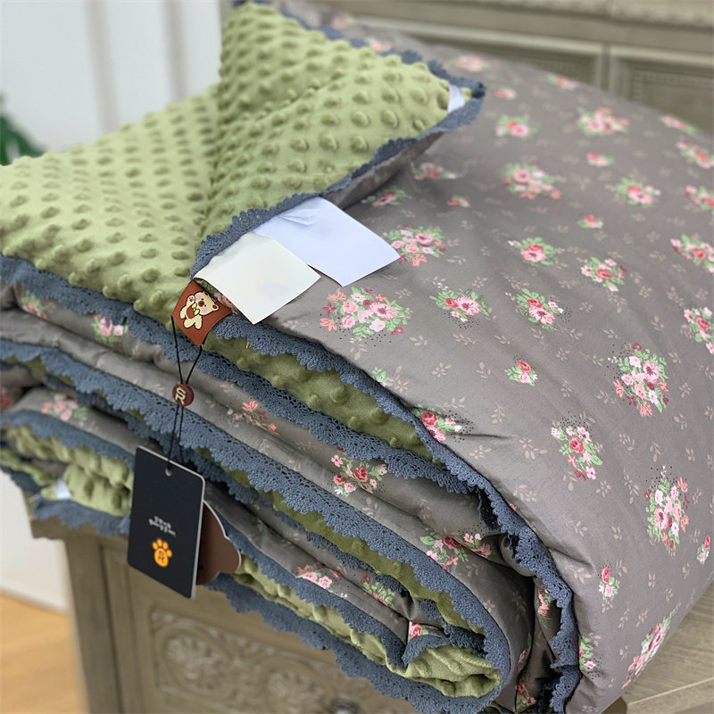 韩系小花边豆豆被1.5米儿童春秋被全棉小碎花秋冬2米双人加厚冬被,床上用品,化纤被,淘宝优惠券,粉丝福利购,淘宝优惠卷