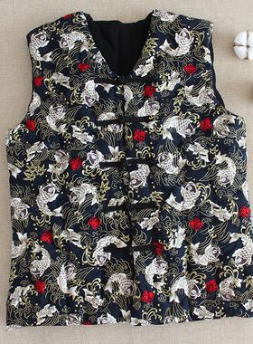 民族风男士马甲保暖加厚修身成人背心马夹棉衣棉服手工纯棉花冬季