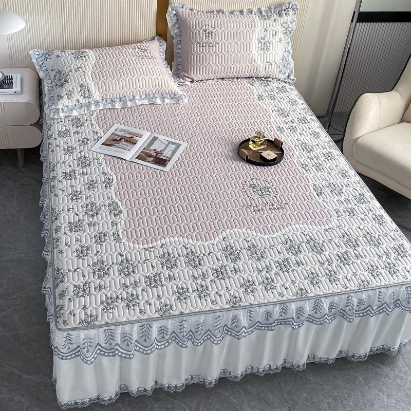 A类乳胶凉席三件套床裙款母婴冰丝席床笠可机洗折叠乳胶床垫凉席,床上用品,乳胶席,淘宝优惠券,粉丝福利购,淘宝优惠卷