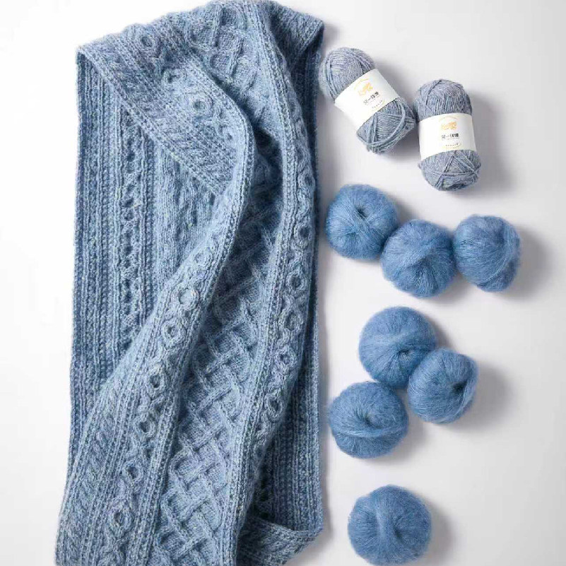 只一线像手工编织DIY毛线围巾材料包麻花纹针织线送闺蜜礼物