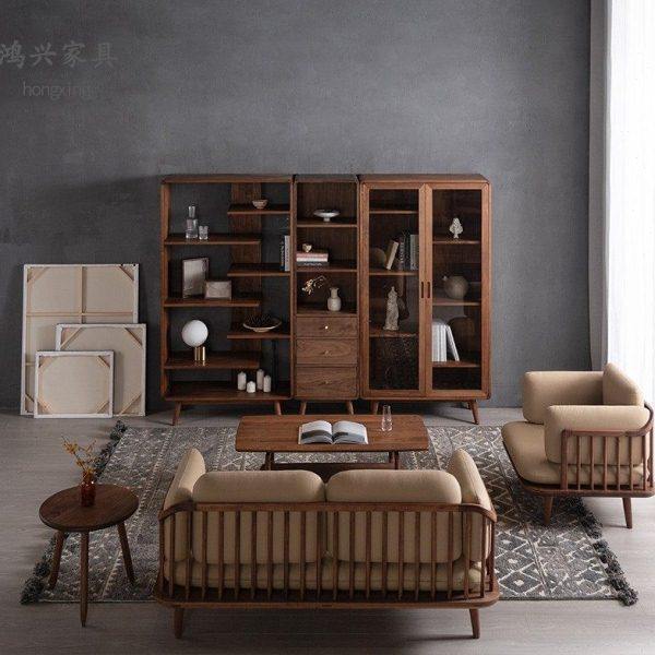 北美黑胡桃原木中古沙发新中式小户型客厅真皮沙发黑胡桃木沙发,住宅家具,实木沙发,淘宝优惠券,粉丝福利购,淘宝优惠卷