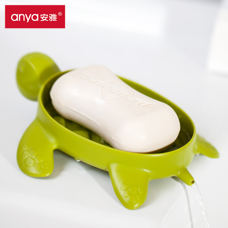 安雅新款海龟香皂l架肥皂盒非壁挂式卫生间创意个性可爱免打孔北