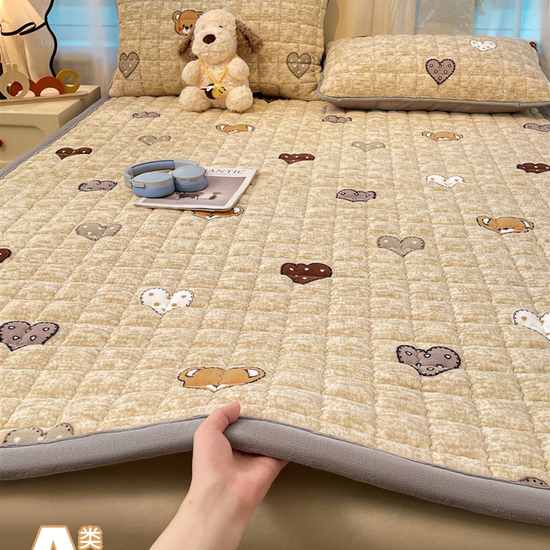 牛奶绒夹棉床垫家用卧室榻榻米垫子单人I睡垫床褥垫可折叠垫褥软