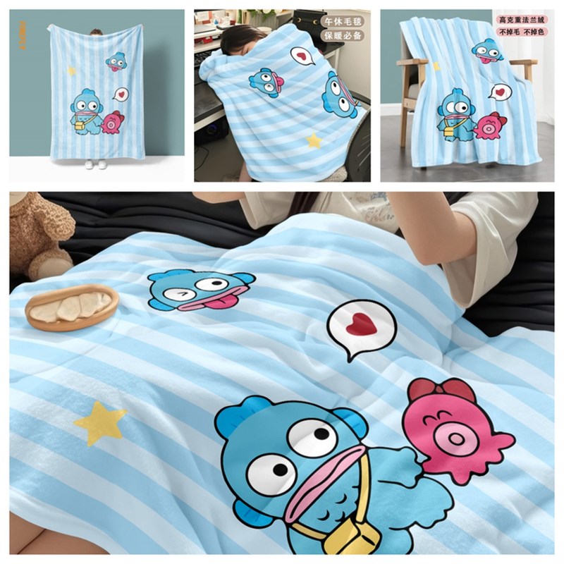 小丑鱼汉顿法兰绒毛毯午睡办公室披肩毯学生宿舍U空调毯四季通用