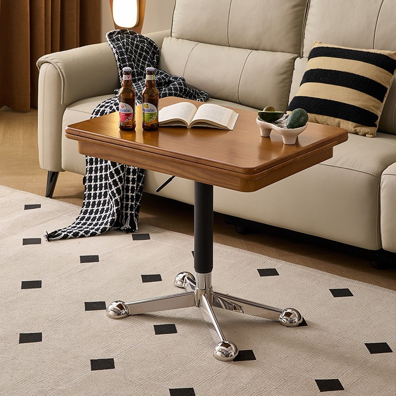 现代简约实木可折叠桌面餐桌小户型家用多功能Q可移动边几升降茶