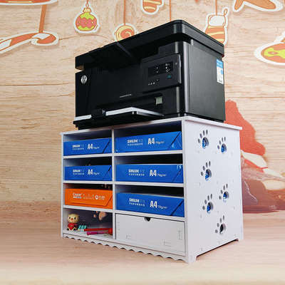 A4文件打印机架子显示器增高架桌面办公架三层四层收.纳架置物架