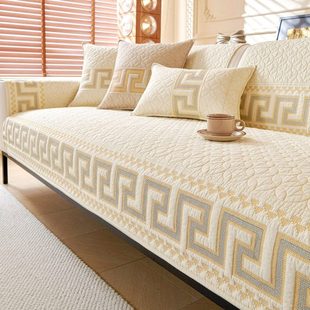 全棉沙发垫四季通用新中式沙发套罩实木防滑皮沙发坐垫子2024新款