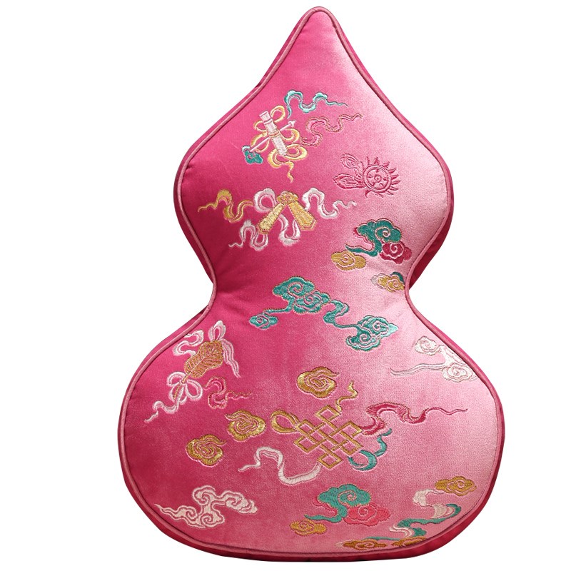 新中式异形葫芦抱枕中国风绒布A刺绣客厅沙发抱枕靠垫家用高档靠