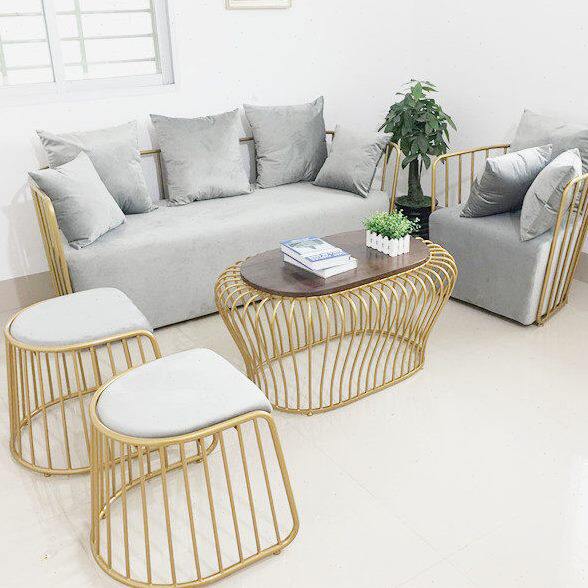 北欧风复古铁艺单人沙发椅咖啡餐厅休闲卡座小户型工作室沙发组合