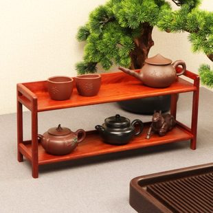实木博古架桌面二层置物架花梨木茶具小摆件茶杯收纳紫砂壶展示架