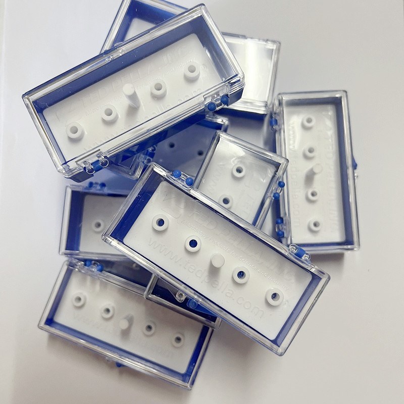 美国进口SEM扫描电镜样品盒16120四孔钉形样品台存储盒电镜耗材