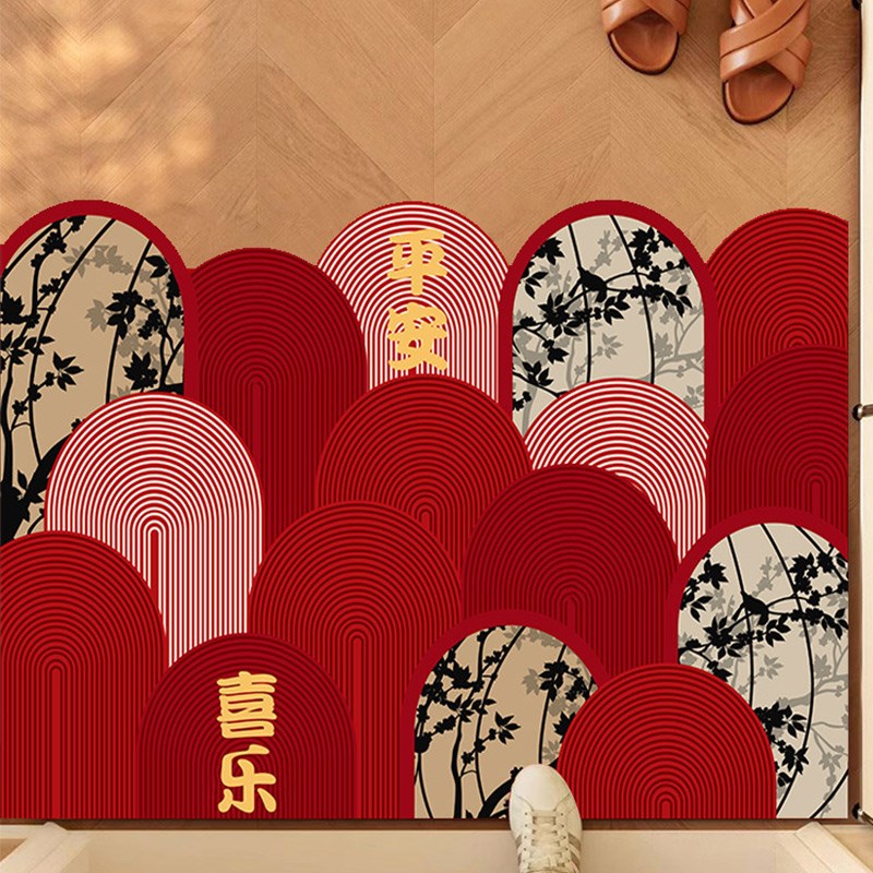 新年地垫入d户门地垫进门大门口门垫红色喜庆家用2025新款过年地