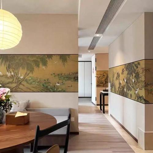 古典百鸟朝凤壁纸法式中古风客厅餐厅背景墙定制中式轻奢墙纸墙布