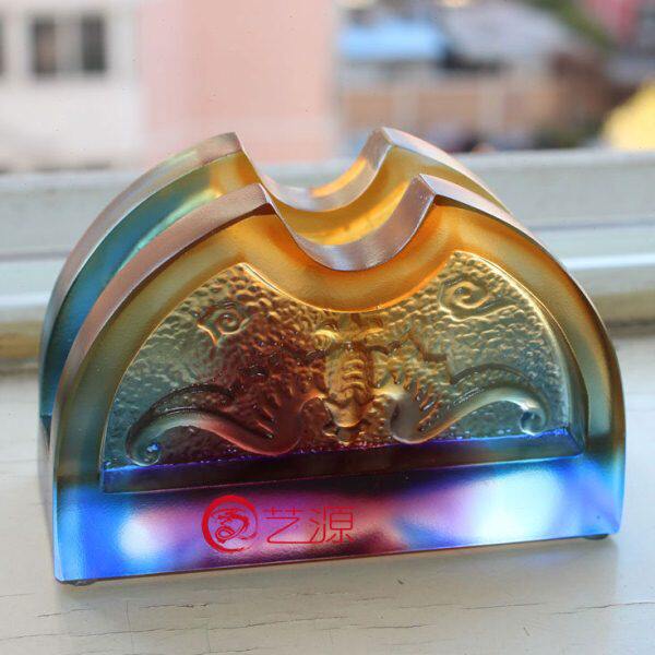 琉璃摆件创意家居商务办公桌饰品福到名片夹同事朋友礼品礼物实用