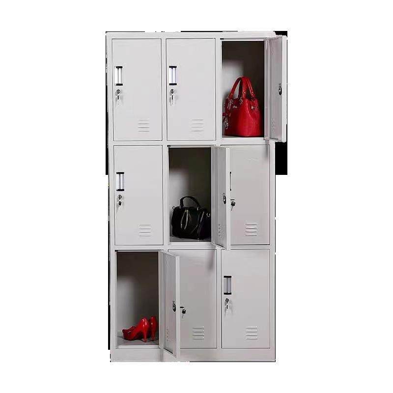 工厂员工钢制鞋柜加厚储物办公寄存铁皮锁资料柜多门更衣柜厂家