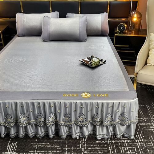 A类母婴级7A级n抗菌夏季可水洗冰丝席床笠床裙款凉席三件套