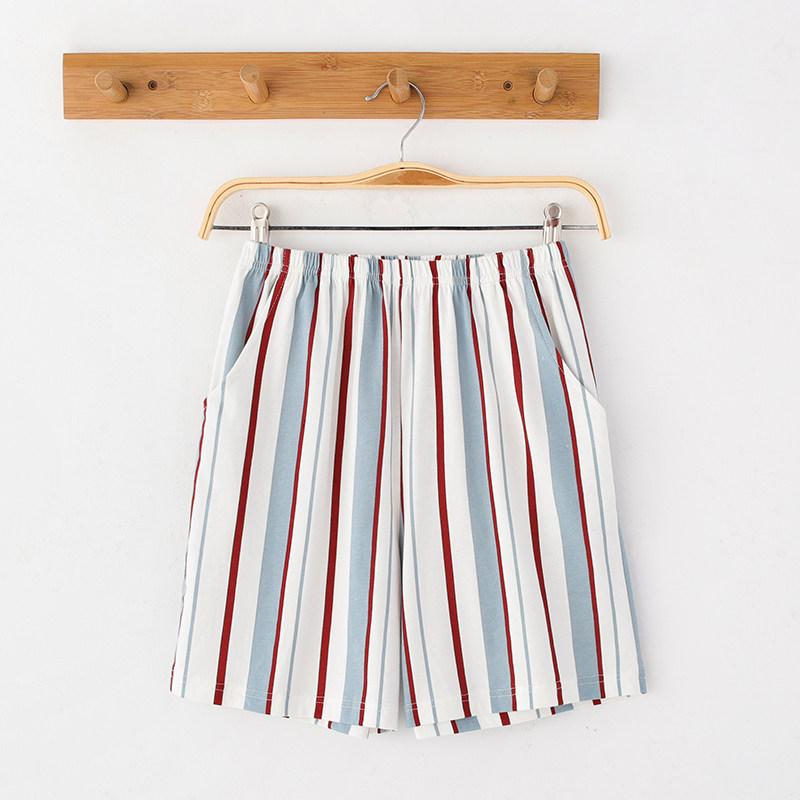 纯棉短睡裤女夏宽松薄款居家裤女学生五分家居短裤条纹休闲可外穿,女士内衣/男士内衣/家居服,睡裤/家居裤,淘宝优惠券,粉丝福利购,淘宝优惠卷