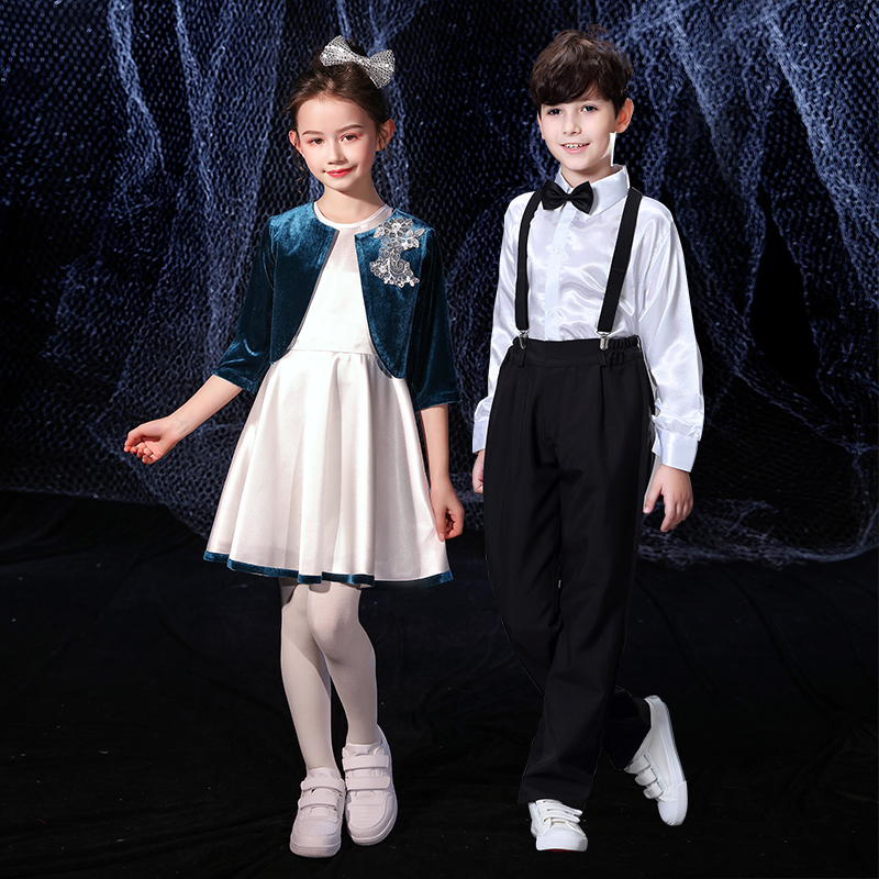 六一儿童合唱服装演出服大合唱团男女童礼服中小学生表演朗诵比赛