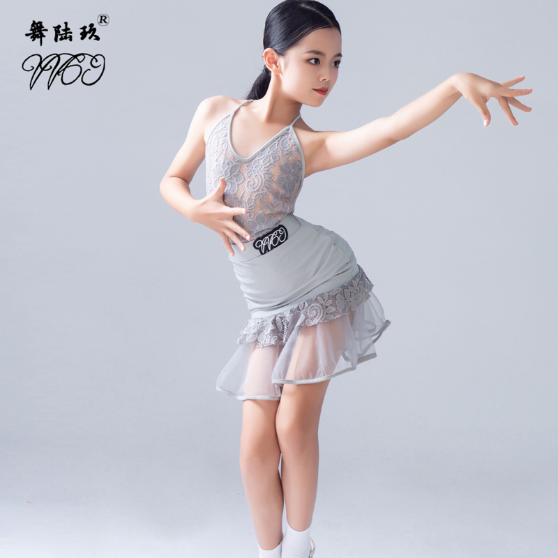 儿童拉丁舞练功服女专业舞蹈集训舞裙幼儿拉丁舞表演服装吊带夏季