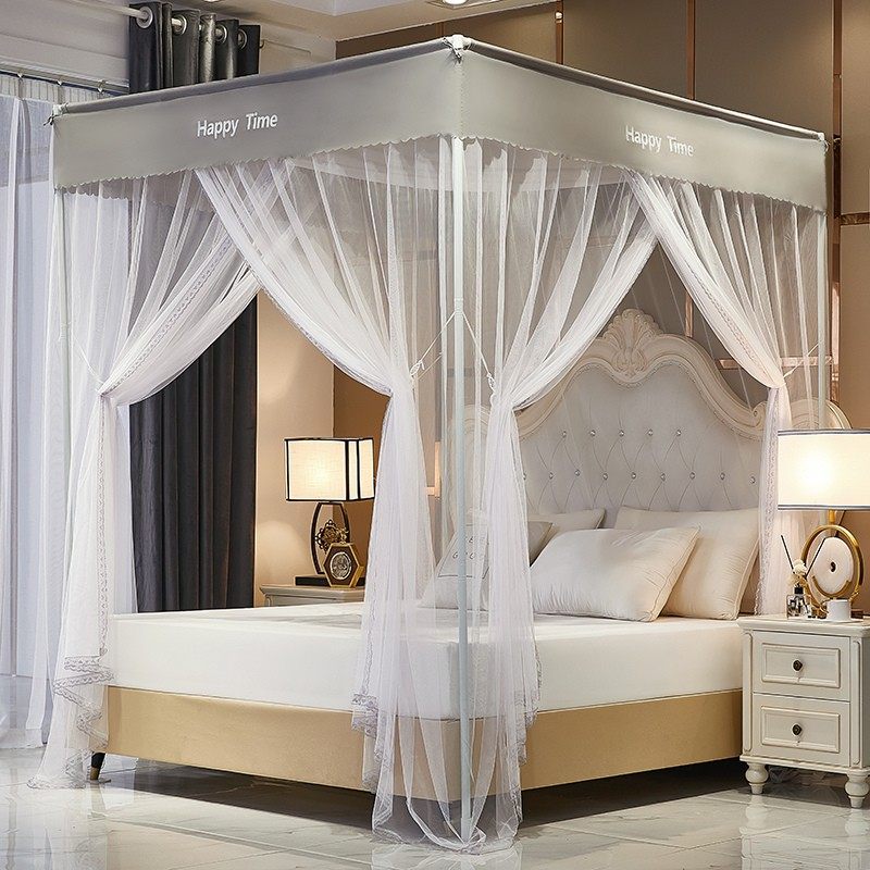 遮光宫廷落地蚊帐家用1.5m1.8m床三开门可拆卸防尘布顶落地式支架,床上用品,蚊帐,淘宝优惠券,粉丝福利购,淘宝优惠卷