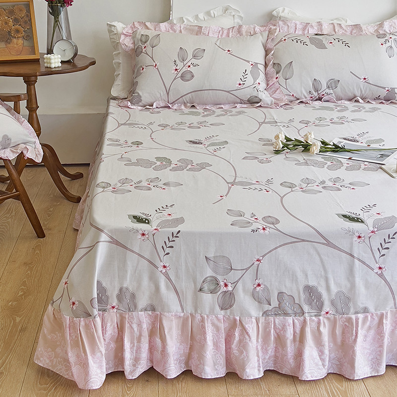 2023新款全棉床裙单件床罩款纯棉床单带裙花边韩式床围裙罩三件套,床上用品,床单,淘宝优惠券,粉丝福利购,淘宝优惠卷