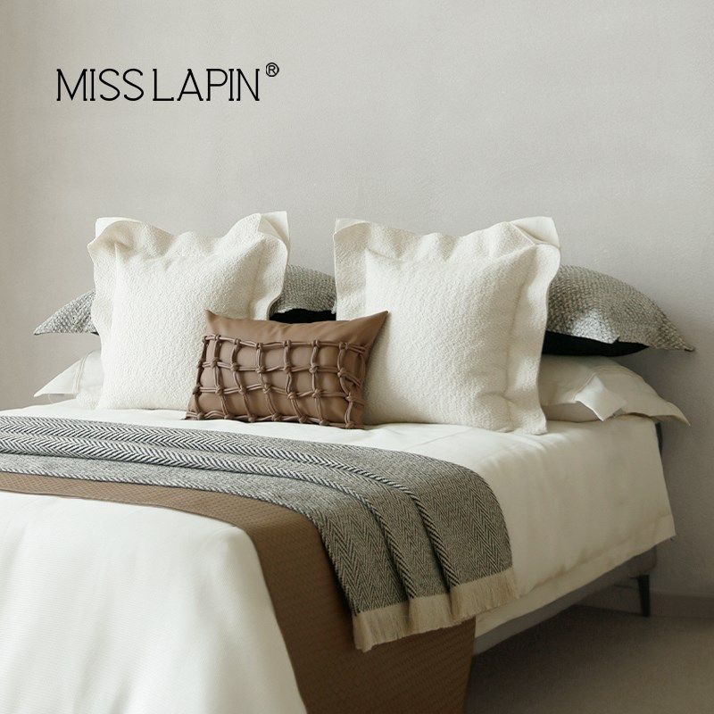 澜品现代简约灰白色系列床品套件高端样板间别墅酒店床上用品组合,床上用品,床品套件/四件套/多件套,淘宝优惠券,粉丝福利购,淘宝优惠卷