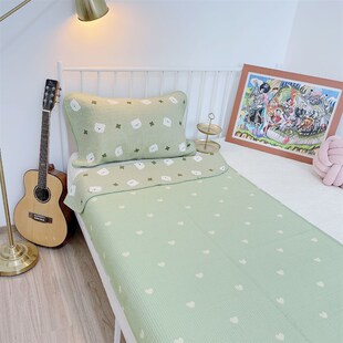 韩国宿舍床盖学生儿童双面两用床垫纯棉铺盖上下铺绗缝夹棉床单