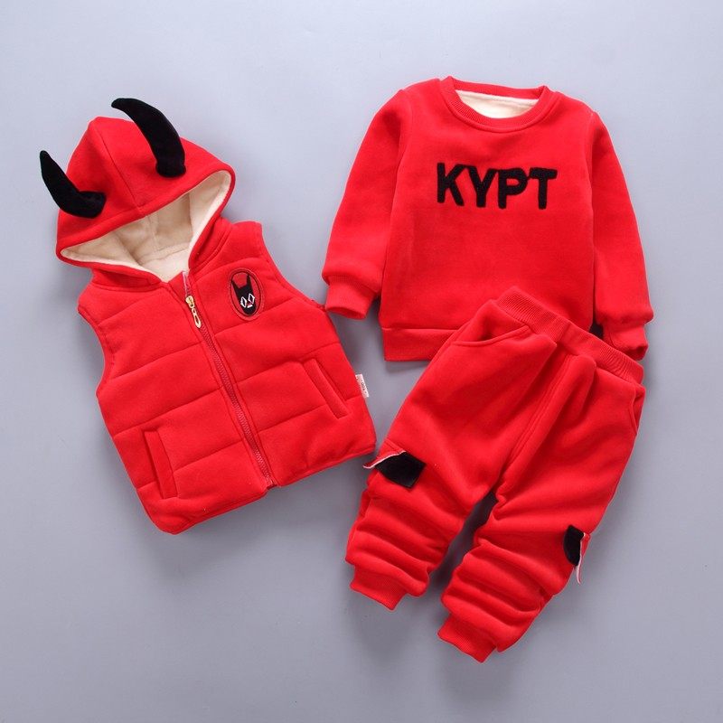 男童装秋冬款0一j1-2岁婴儿3三件套装女宝宝6个月新生儿冬装棉衣