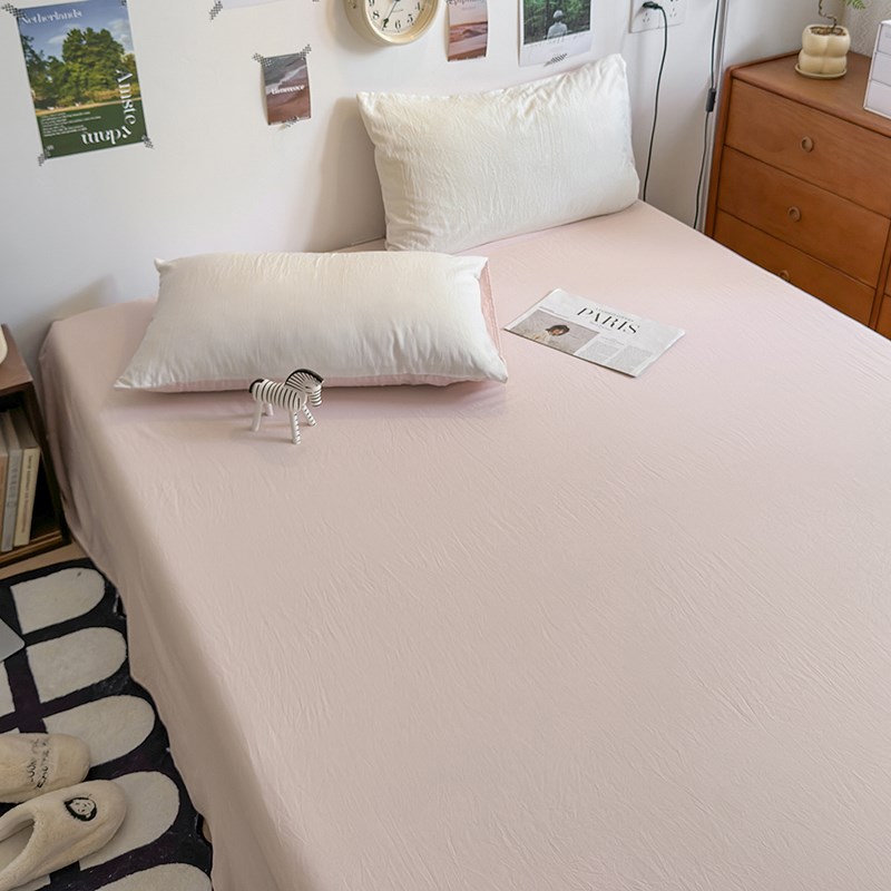 软糯水洗棉床单单件宿舍1.2米床被单床罩席梦M思保护罩少女心180c