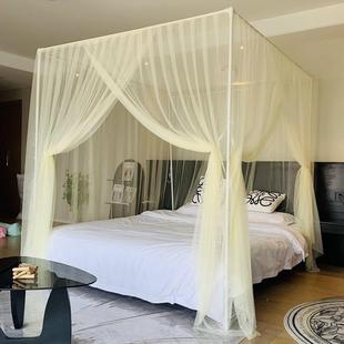 支持简约三开门A类宫廷蚊帐家用单人床1.35m卧室纹账架1.