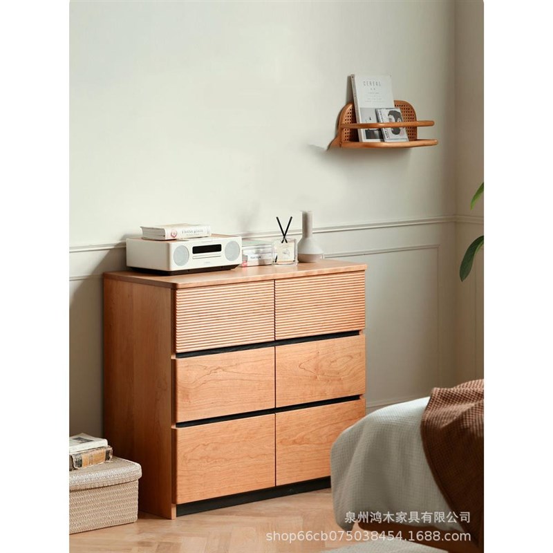 日式实木斗柜家用客厅对r多功能储物抽屉柜北欧卧室床尾收纳六斗