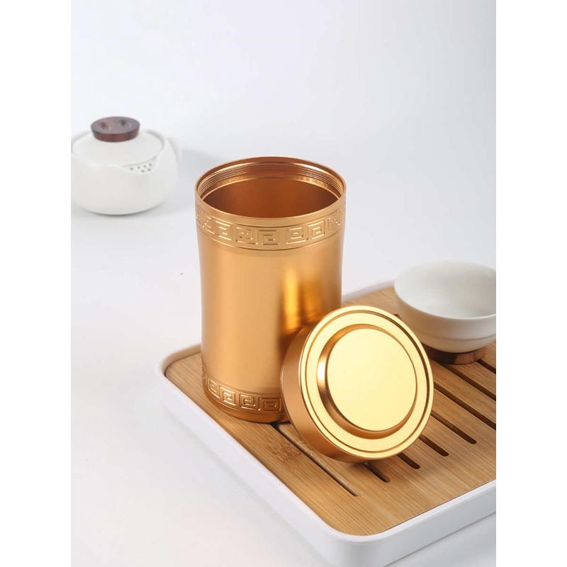 大号金属密封茶叶j罐铝合金出差旅行茶罐茶叶桶不锈钢家用收纳茶