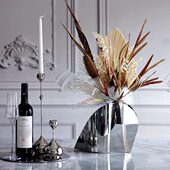 简约现金属花轻奢摆件创意家居客厅花束插花器样板房间装 饰品