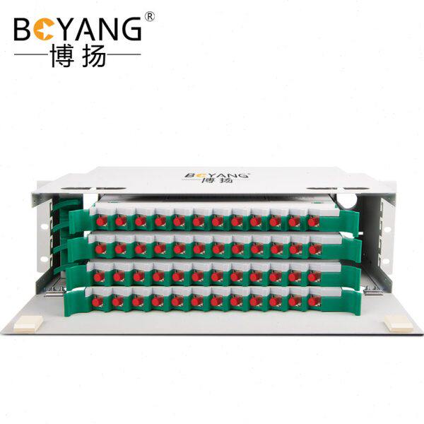博扬 48芯ODF光纤配线架/子框/单元体满配 FC单模推拉式光纤机架