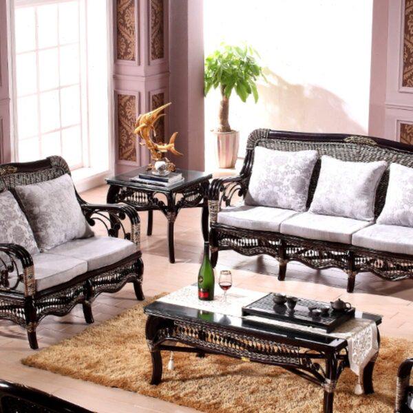 藤沙发真藤实木编藤沙发现代简约时尚藤艺休闲小户型客厅沙发家具