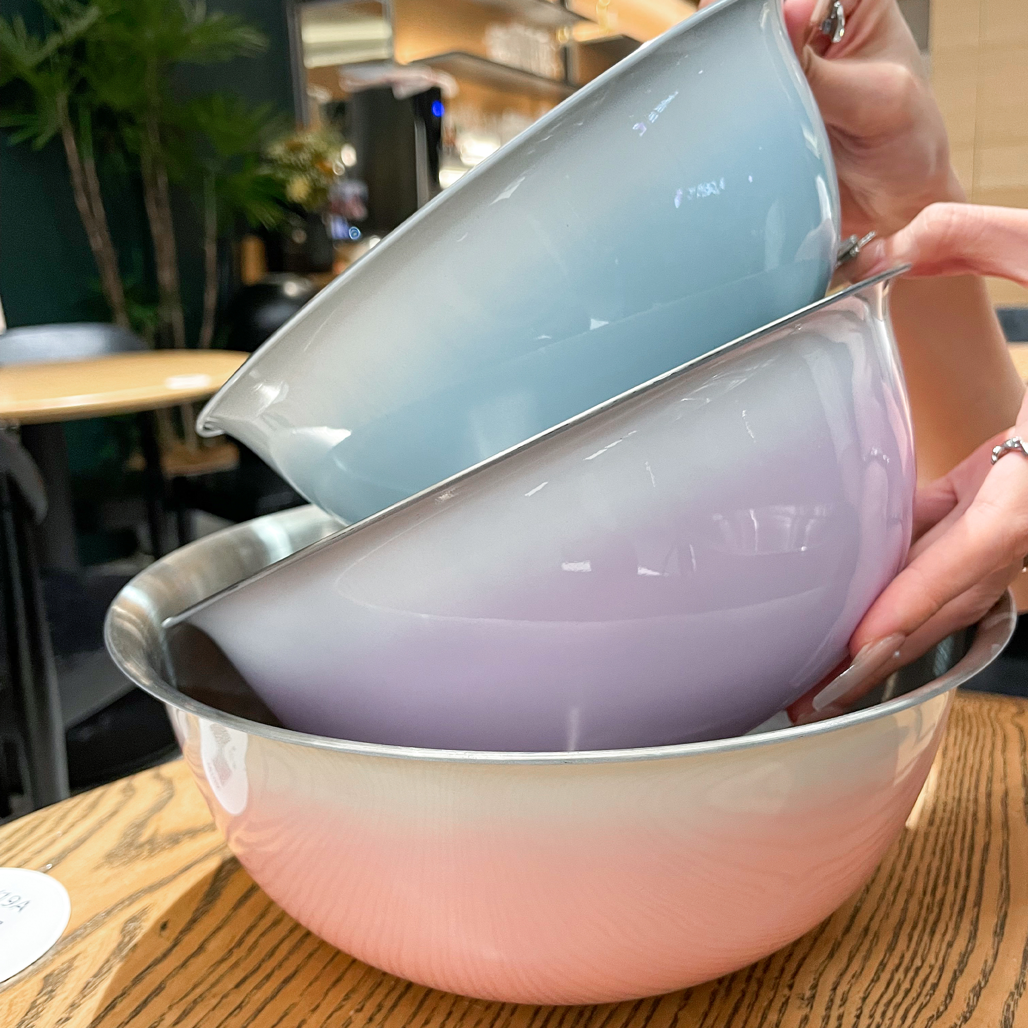 【老板娘自留盆】304r不锈钢洗菜打蛋和面专用沙拉料理盆子沥水篮