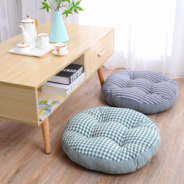 圆形坐垫纯色椅子垫胖子垫加厚加大蒲团垫飘窗榻榻米垫田园布艺