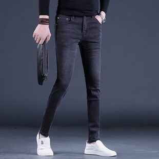潮牌百搭韩版 潮流修身 小脚弹力休闲长裤 秋季 23新款 男士 男款 牛仔裤